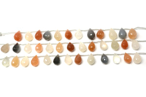 Natural Multi Moonstone Faceted Tear Drops, 9x13-10x14 mm, Rich Color, (MMN-TR-9x13-10x14)(458)