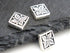 2 Pcs of Karen Hill Tribe Silver Flower Square Beads, 9 mm, (8210-TH)