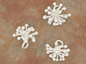 Karen Hill Tribe Silver Flower Drop Charm, 12 mm, (TH-8276)