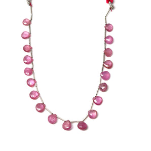 Natural Pink Topaz Faceted Heart Drops, 5-6 mm, Rich Color, (PTZ-HRT-5-6)(465)