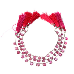 Natural Pink Topaz Faceted Heart Drops, 5-6 mm, Rich Color, (PTZ-HRT-5-6)(465)