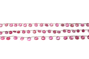 Natural Pink Topaz Faceted Heart Drops, 5-6 mm, Rich Color, (PTZ-HRT-5-6)(465)