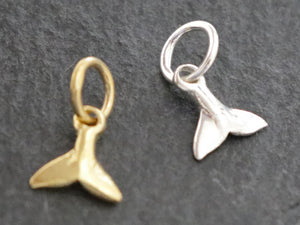 2 Pcs of Sterling Silver Fish Tail Charm, 6x8mm, 3 Finishes (8165-TH)