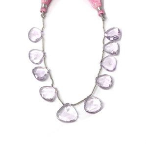 Natural Pink Topaz Faceted Heart Drops, 16-17 mm, Rich Color, Topaz Gemstone Beads, (PTZ-HRT-16-17)(468)