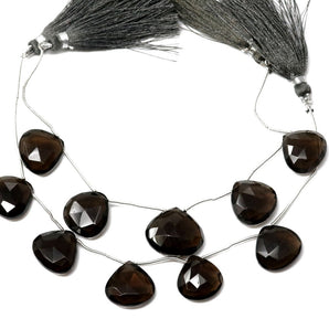 Natural Smokey Topaz Faceted Heart Drops, 15-16 mm, Rich Color, (STZ-HRT-15-16)(469)