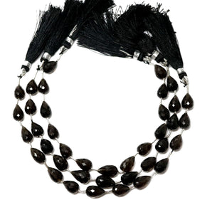 Natural Smokey Topaz Faceted Straight Drilled Tear Drops Drops, 7x10 mm, Rich Color, (STZ-STD-7x10)(471)