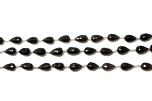 Natural Smokey Topaz Faceted Straight Drilled Tear Drops Drops, 7x10 mm, Rich Color, (STZ-STD-7x10)(471)