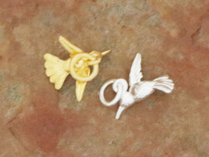 Sterling Silver Hummingbird Charm, 10x14mm, 2 Finishes (8267-TH)