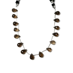 Natural Smokey Topaz Faceted Tear Drops, 7x10 mm, Rich Color, (STZ-TR-7x10)(473)