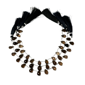 Natural Smokey Topaz Faceted Tear Drops, 7x10 mm, Rich Color, (STZ-TR-7x10)(473)