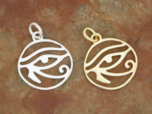 Sterling Silver Eye Horus Charm, 16x17mm, 2 Finishes (8270-TH)