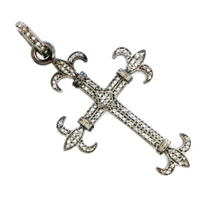 Pave Diamond  Edwardian Cross Pendant,  (DPM-1111) - Beadspoint