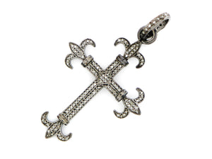 Pave Diamond  Edwardian Cross Pendant,  (DPM-1111) - Beadspoint