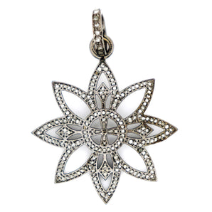 Pave Diamond Daisy Flower Pendant, (DPM-1110) - Beadspoint