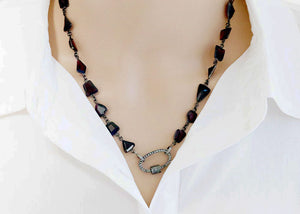 Garnet Ready to Wear Finished Fancy Chain with Diamond Clasp or Without Clasp, (DCHN-56)