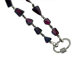 Garnet Ready to Wear Finished Fancy Chain with Diamond Clasp or Without Clasp, (DCHN-56)