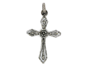 Pave Diamond Edwardian Cross Pendant, (DPM-1106) - Beadspoint
