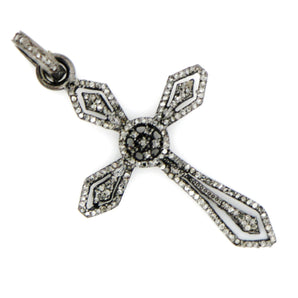 Pave Diamond Edwardian Cross Pendant, (DPM-1106) - Beadspoint