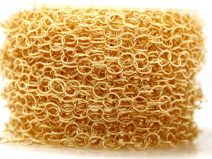 14k Gold Filled Twisted pattern round cable chain, 3.5 mm links, (GF-001) - Beadspoint