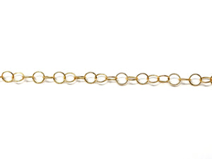 14k Gold Filled Twisted pattern round cable chain, 3.5 mm links, (GF-001) - Beadspoint