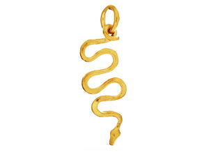 Sterling Silver Vermeil Artisan Snake Pendant, (AF-452)