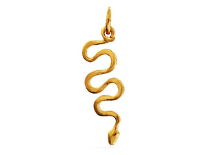 Sterling Silver Vermeil Artisan Snake Pendant, (AF-452)