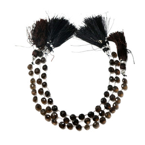 Natural Smokey Topaz Faceted Onion Drops, 6-7 mm, Rich Color, Topaz Gemstone Beads, (STZ-ON-6-7)(480)