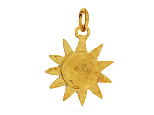 Sterling Silver Vermeil Artisan Here Comes the Sun Pendant, (AF-456)