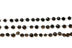 Natural Smokey Topaz Faceted Onion Drops, 6-7 mm, Rich Color, Topaz Gemstone Beads, (STZ-ON-6-7)(480)