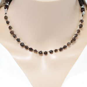 Natural Smokey Topaz Faceted Onion Drops, 6-7 mm, Rich Color, Topaz Gemstone Beads, (STZ-ON-6-7)(480)