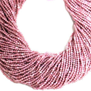 Pink Tourmaline Roundel Micro Faceted Rondelle Beads, (PTML-2RNDL)