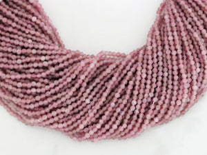 Pink Tourmaline Roundel Micro Faceted Rondelle Beads, (PTML-2RNDL)