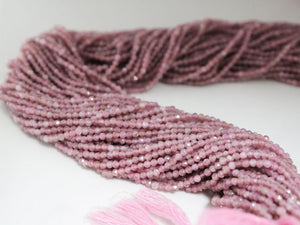 Pink Tourmaline Roundel Micro Faceted Rondelle Beads, (PTML-2RNDL)