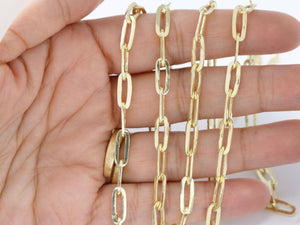 Sterling Silver Vermeil Paperclip chain, w/ 1 Micron Gold, 11 x 5 mm, (SS-182-SM) - Beadspoint