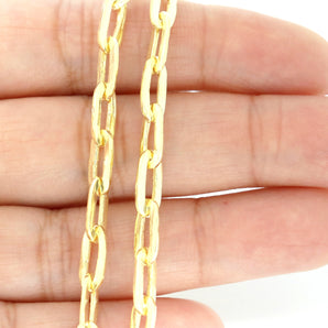 Sterling Silver Vermeil Paperclip chain, w/ 1 Micron Gold, 13 x 5 mm, (SS-182-MD) - Beadspoint