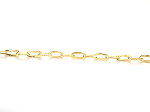 Sterling Silver Vermeil Paperclip chain, w/ 1 Micron Gold, 13 x 5 mm, (SS-182-MD) - Beadspoint