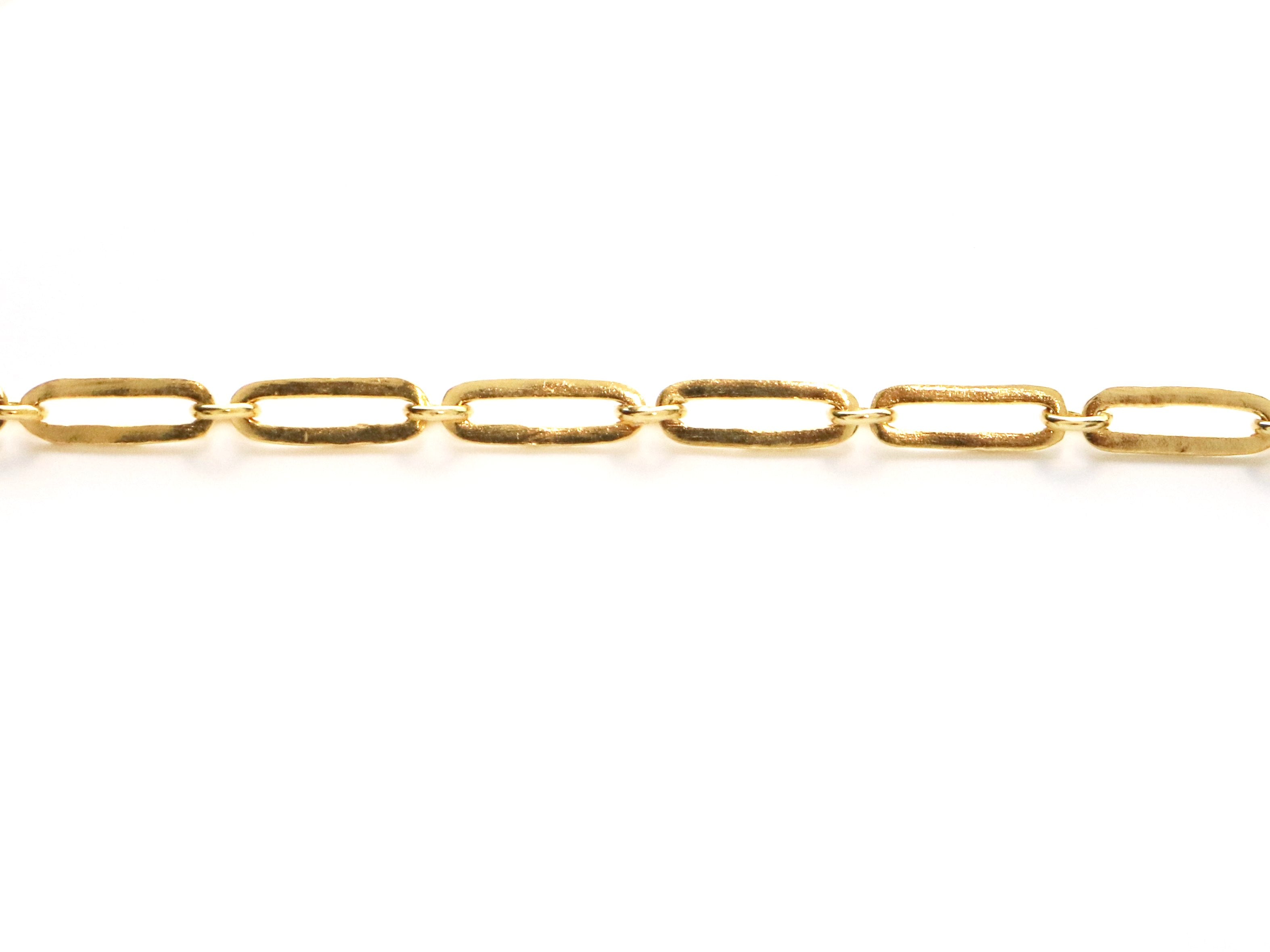 Sterling Silver Vermeil Paperclip chain w/ring, w/ Micron Gold, x 15  mm, (SS-182-LGR) Beadspoint