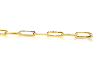 Sterling Silver Vermeil Paperclip chain, w/ 1 Micron Gold, 15 x 5 mm, (SS-182-LG) - Beadspoint