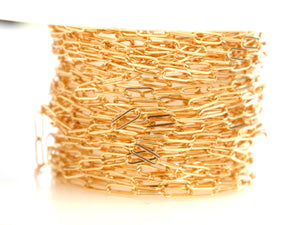 14k Gold Filled Paperclip Chain, 1.80 x 4.85 mm links, (GF-032) - Beadspoint