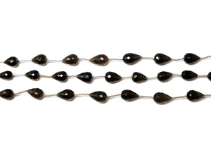 Natural Smokey Topaz Faceted Straight Drilled Tear Drops Drops, 9x15 mm, Rich Color, (STZ-STD-9x15)(488)