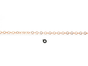 14k Rose Gold Filled Flat Cable Chain, 2.0 x 1.6 mm Links, (RGF-07) - Beadspoint