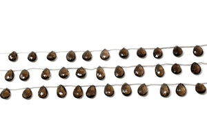 Natural Smokey Topaz Faceted Pear Drops, 8x11-9x12 mm, Rich Color, (STZ-PR-8x11-9x12)(492)