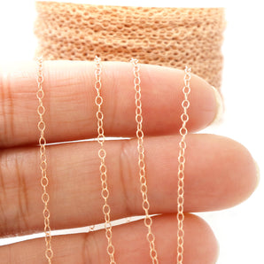 14k Rose Gold Filled Open Cable Chain, 2.0 x 1.5 mm Links, (RGF-06) - Beadspoint