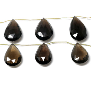 Natural Smokey Topaz Faceted Large Pear Drops, 16x24 mm, Rich Color, (STZ-PR-16x24)(500)