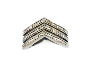 Pave Diamond 3 Row Ring,( RNG-016) - Beadspoint