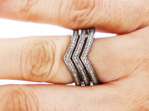 Pave Diamond 3 Row Ring,( RNG-016) - Beadspoint