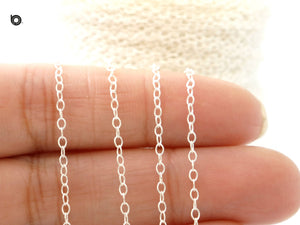 Sterling Silver Fine Oval Cable Chain, 2x1.7 mm, (SS-182)