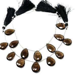 Natural Smokey Topaz Faceted Large Pear Drops,17x22 mm, Rich Color, (STZ-PR-17x22)(495)