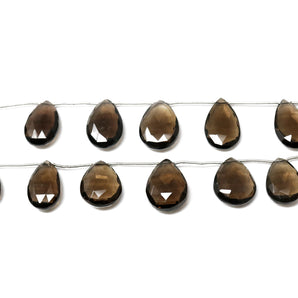 Natural Smokey Topaz Faceted Large Pear Drops,17x22 mm, Rich Color, (STZ-PR-17x22)(495)