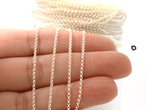 Sterling Silver 1.5 mm Small Rolo Chain, 1.5 mm, (SS-185)
